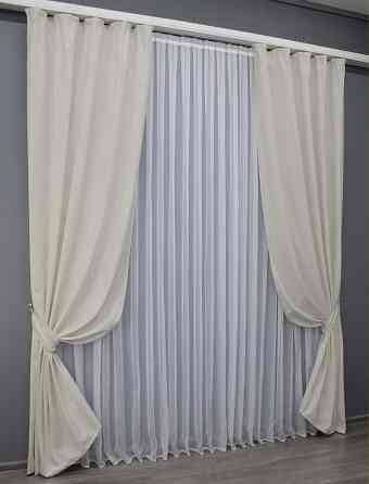 Комплект готовых штор VR-Textil Софт № 1440ш Молочный 140х270 см 2шт (33-0338) Киев