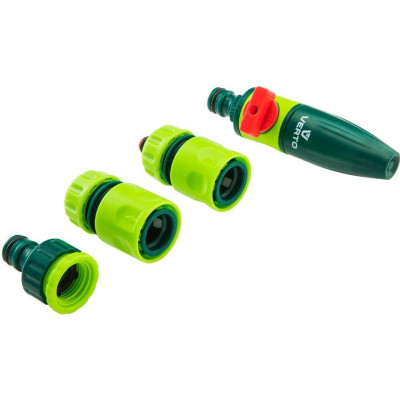 Набір для поливу Verto 1/2&quot;, зрошувач прямий, 2 конектори для шланга, конектор для крана 1/2&quot;-3/4&quot; (15G711) Вінниця - фото 1