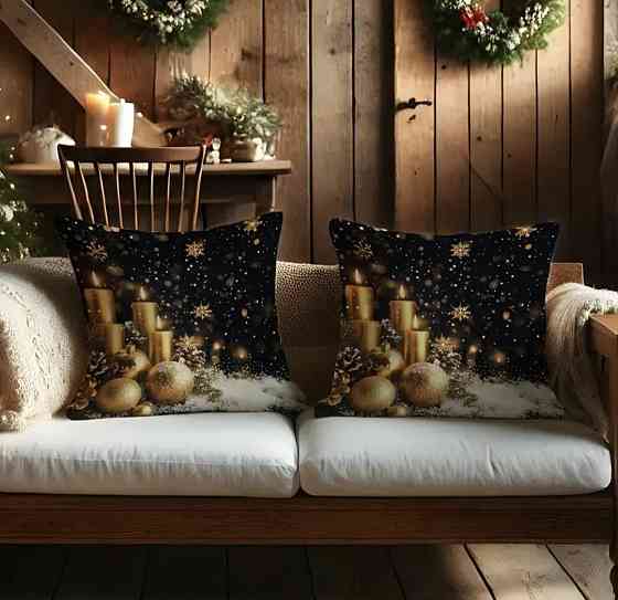 Комплект новорічних наволочок на подушки 2 шт Смела