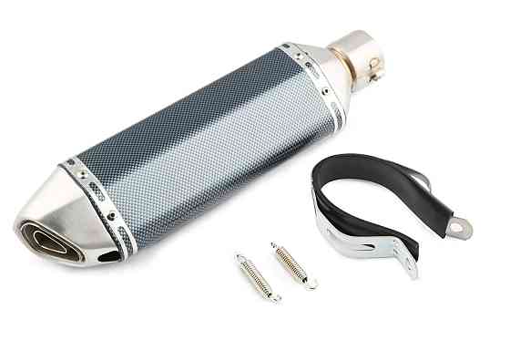 Глушитель (тюнинг) 370*105mm (нержавейка, три-овал, карбон светлый, прямоток, mod:2) 118 Мукачево