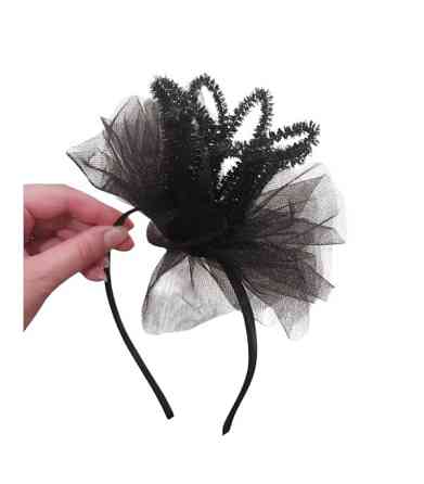 Обруч на Хэллоуин на голову Корона one size черный Киев