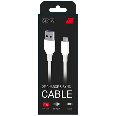 Дата кабель USB 2.0 AM to Micro 5P 1.0m Glow white 2E (2E-CCAM-WH_) Винница - изображение 2