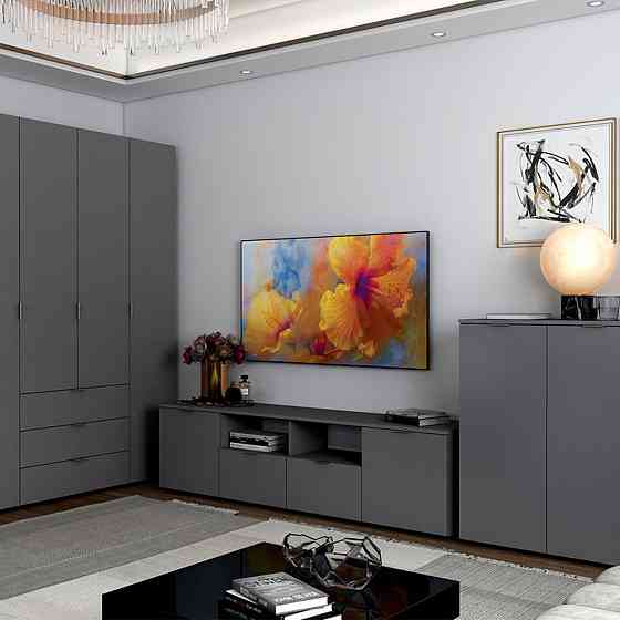 Тумба под ТВ Doros Рон 4 180х38х50 см Графит (DRS-011299) Львов