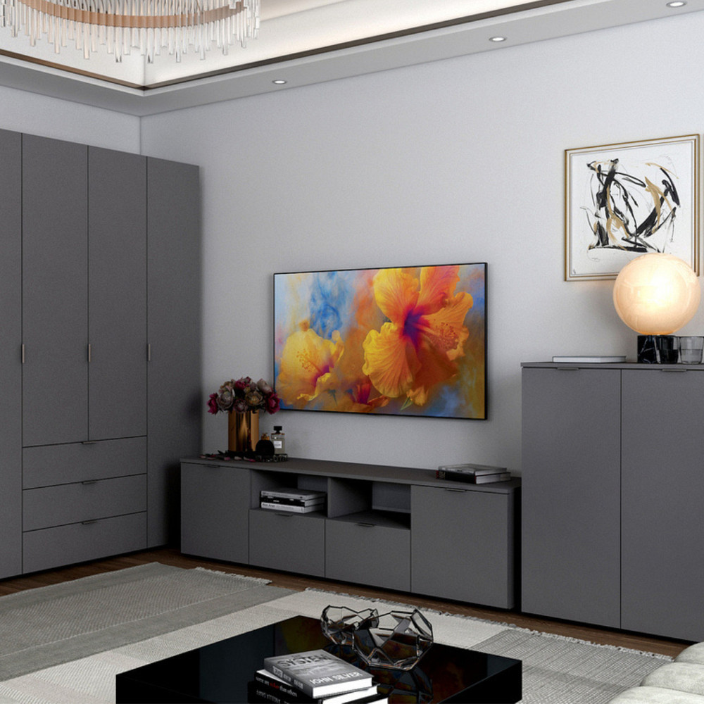 Тумба під ТВ Doros Рон 4 180х38х50 см Графіт (DRS-011299) Львів - фото 1