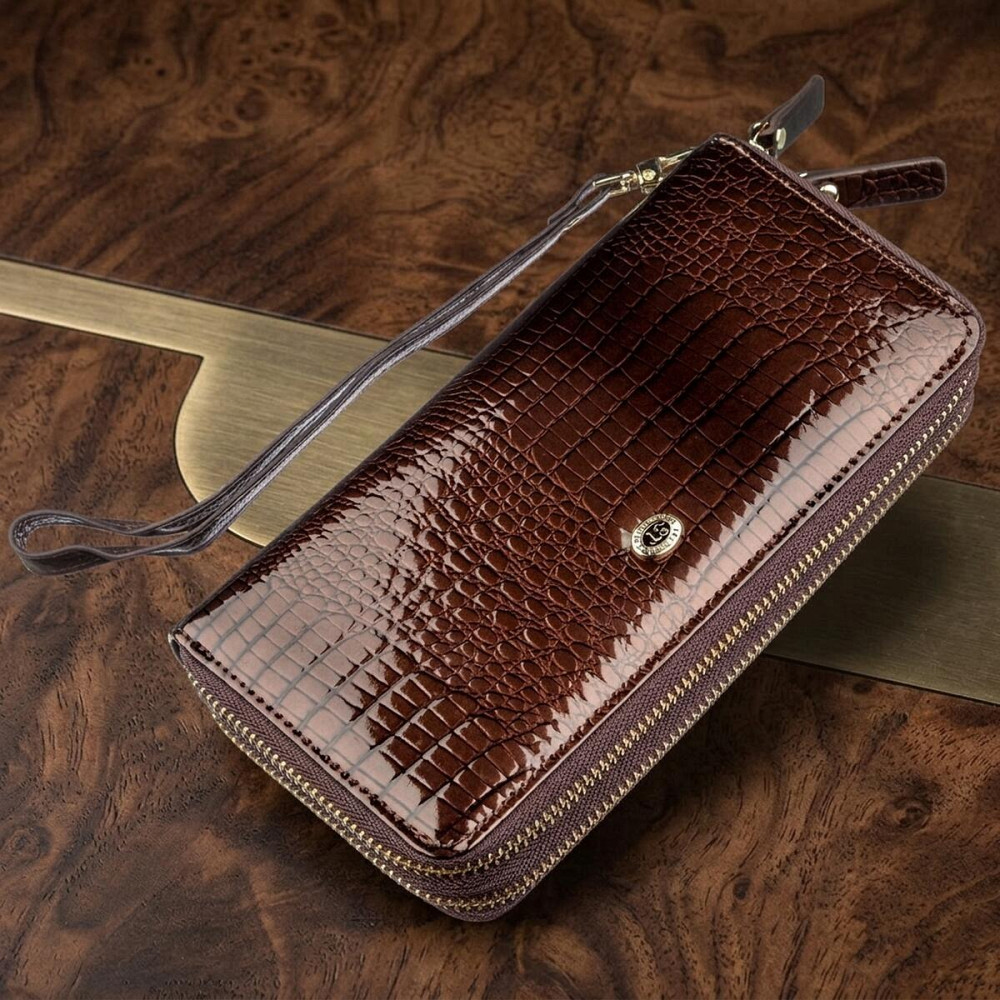 Жіночий лаковий клатч ST Leather 18908 Коричневий Київ - фото 7