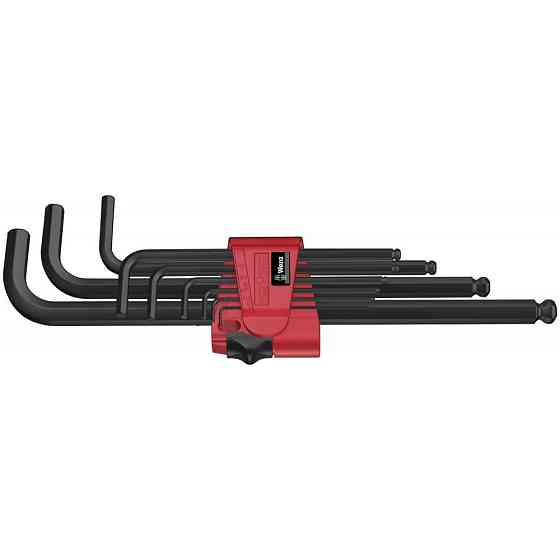 Набір шестигранників з кулею 9шт, довгі, розмір:1.5,2,2.5,3,4,5,6,7,8,10мм, Wera 05022086001 Одеса