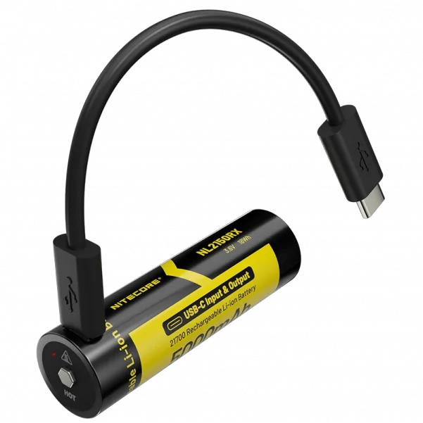 Аккумулятор 21700 + Power Bank Nitecore NL2150RX 5000mAh 8А 3.6V (Черно-желтый) Винница - изображение 4