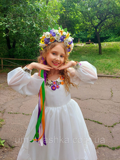 Віночок ободок з квітами "Сценічний зі стрічками" Кривий Ріг - фото 3