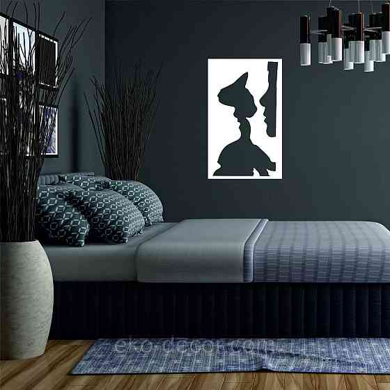 Декоративное настенное Панно «Силуэт», Декор на стену 90*55 см, Белый Киев