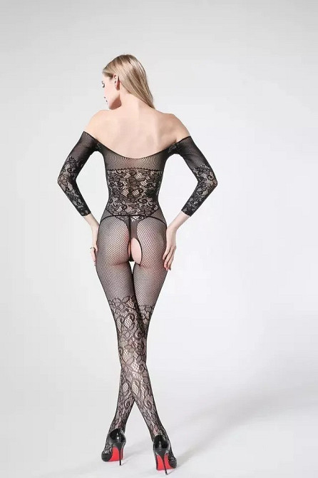 Еротичний бодістокінг мереживний з сітки, жіноча сексуальна білизна, універсальний розмір зріст: 145–185 см,One Size чорний, 8808 Кам'янець-Подільський - фото 2