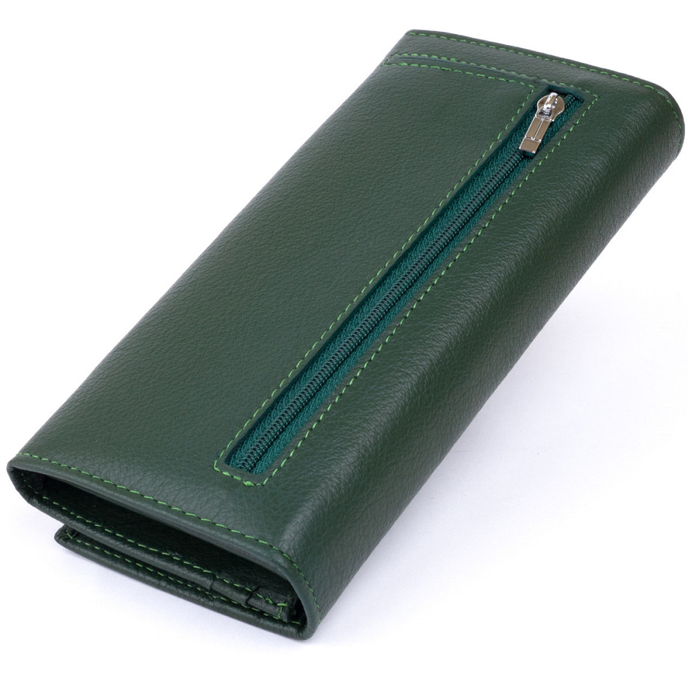 Кошелек на магнитах с клапаном женский ST Leather 19240 Зеленый Киев - изображение 2