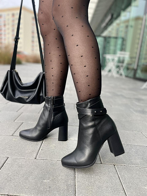 Nivelle Черевики жіночі NIVELLE чорні натуральна шкіра каблук 8 см 38р. (3617) Коломия - фото 4