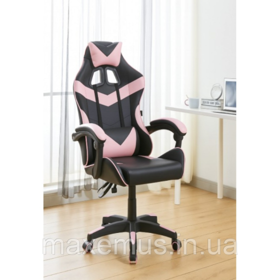 Кресло геймерское раскладное Bonro BN-810 игровое компьютерное кресло стул для компьютера розовый Мостиська