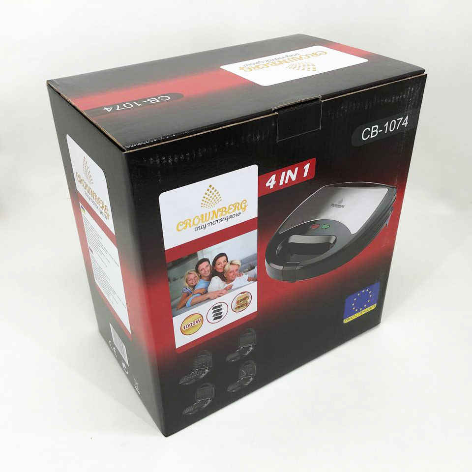 Гриль многофункциональный для дома Crownberg, Гриль электрический для кафе со сменными насадками KE-18 Львов - изображение 18