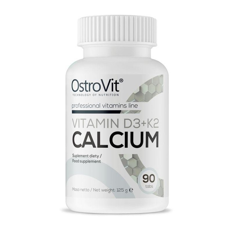 Вітаміни D3+K2 і Кальцій Ostrovit Vitamin D3+K2 Calcium 90 tabl Луцьк - фото 1