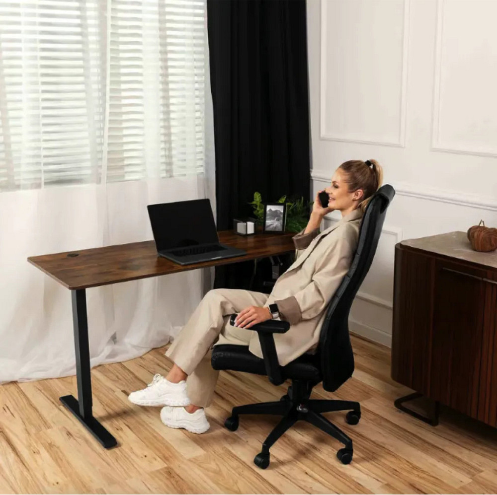 Офисное кресло со спинкой и подлокотниками черное Adelo Стильное компьютерное кресло Кресло руководителя Киев - изображение 2