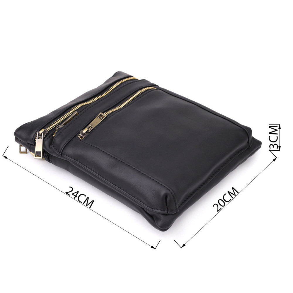 Повседневная мужская сумка из натуральной кожи Черный (Vintage) Киев - изображение 7