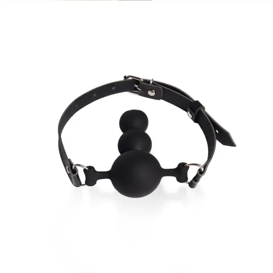 Кляп силіконовий Art of Sex - Balls, екошкіра, чорний Львів