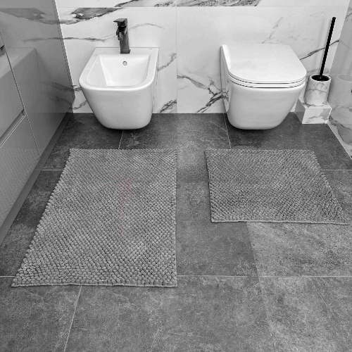 Набір килимів для ванних кімнат TM DARIANA Ананас 50*50+50*80 тепло-сірий Житомир - фото 2