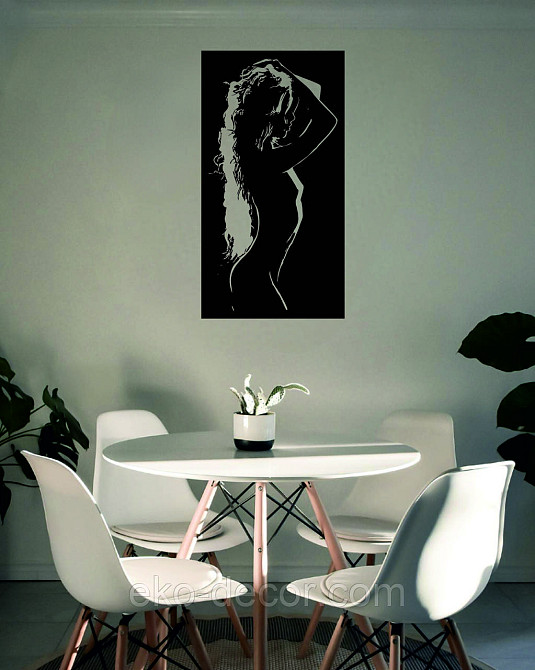 Декоративное настенное Панно «Силуэт женщины», Декор на стену 70*37 см, Черный Киев - изображение 5