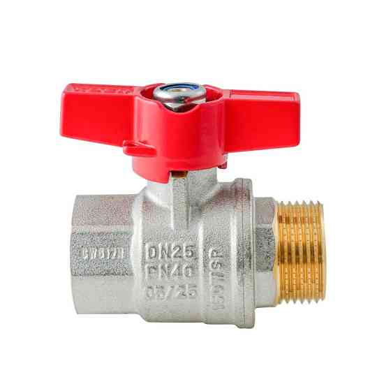 Кран кульовий ГШМ KOER EXTREME KE.218-25 - 1" FM ручка "метелик" червона (KR5761) Київ