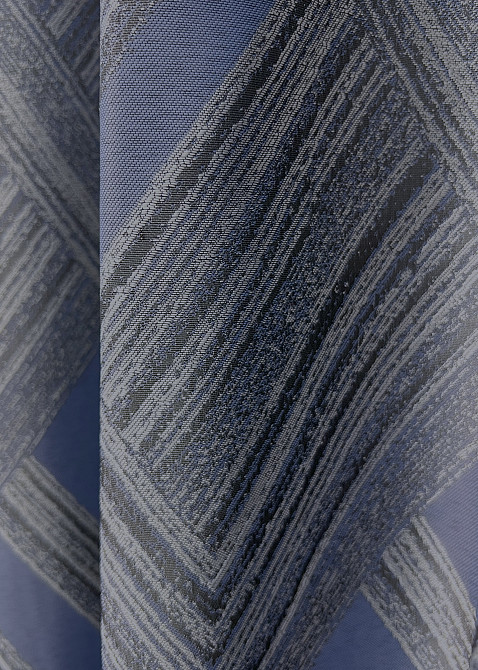 Комплект коротких штор VR-Textil Жакард Mystery № 1627ш Сірий з темно-синім 140х170 см 2 шт (35-0421) Київ - фото 7