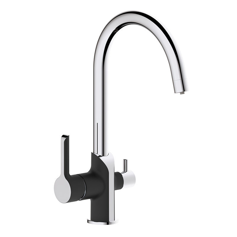 Кухонний змішувач під осмос Mixxus Premium Edem 021 Black латунний колір чорний+хром (MI5925) Чернівці - фото 1