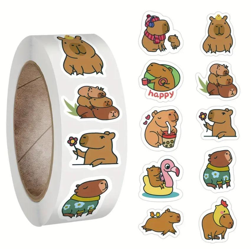 Наклейки с капибарой, наклейки, водонепроницаемые наклейки для ноутбука, телефона, набор 500 шт. Киев - изображение 1