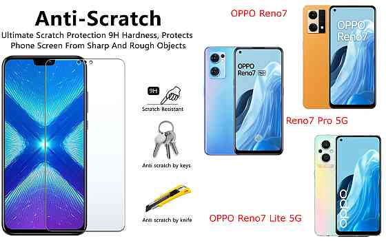 Захисне скло NeoGlass для OPPO Reno7, Reno7 Pro 5G, Reno7 Lite 5G – надпрозоре та стійке Київ