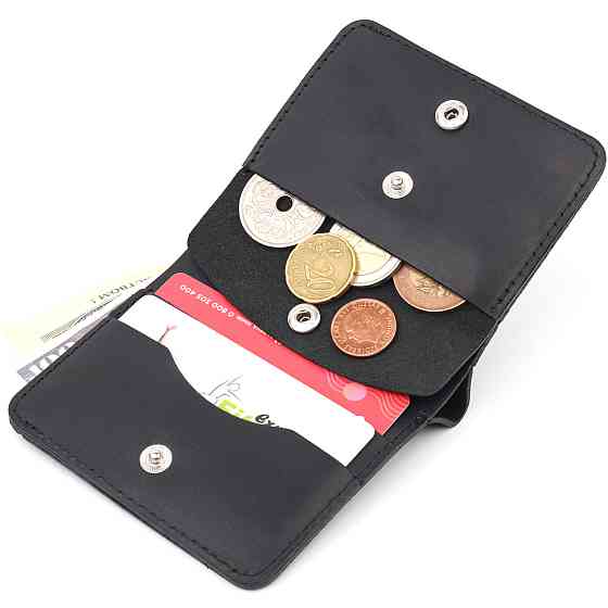 Матовое мужское портмоне из натуральной кожи Черный (SHVIGEL) Киев