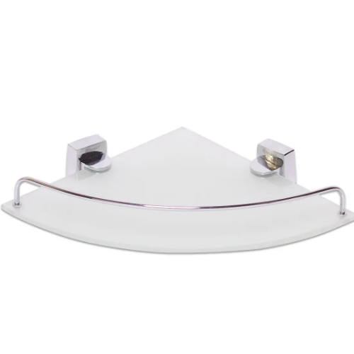 Полиця для ванної кімнати кутова на сталевому кріпленні 28*28*6см скляна Besser Житомир - изображение 2