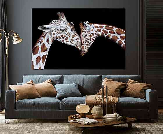 Картина полотно у вітальню / спальню    Закохані Жирафки    MLP_405 ( 60х30см ) 40x80 см Київ