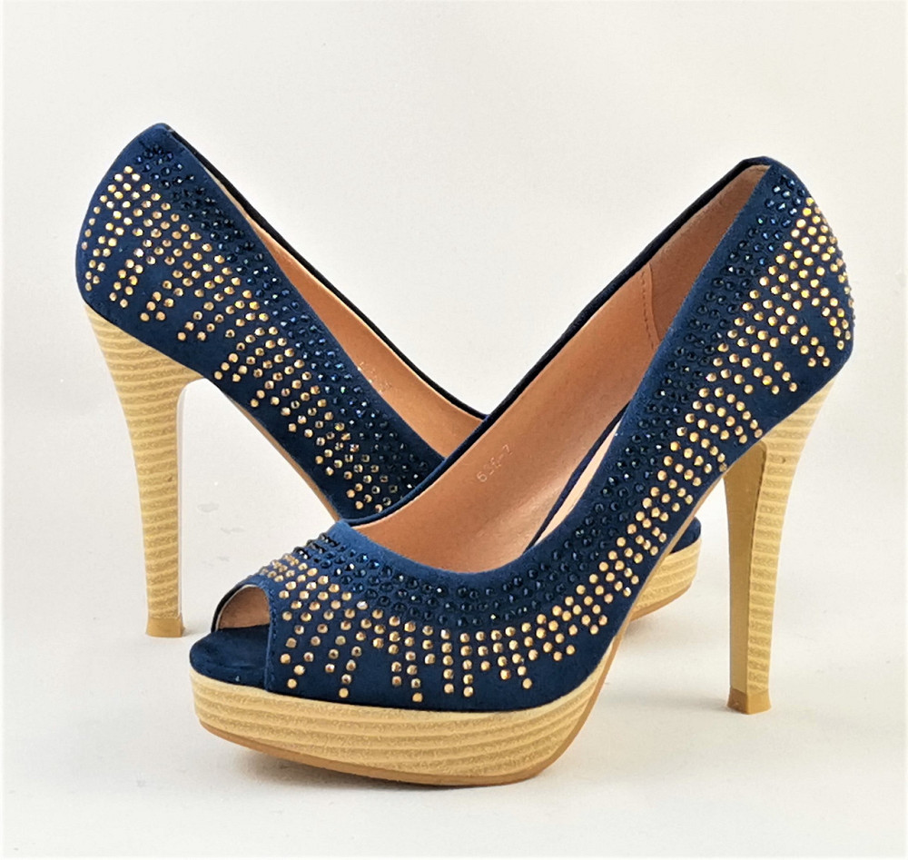 Жіночі Сині Туфлі на Каблуку Шпильке Замшеві Модельні (розміри: 36,37,38,39,40) — 35-7 Дніпро - фото 8