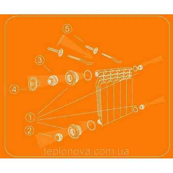 Комплект футорок секційного радіатора CRISTAL NR-2015 1/2| з 3-кронштейнами (HT 416) Чернівці