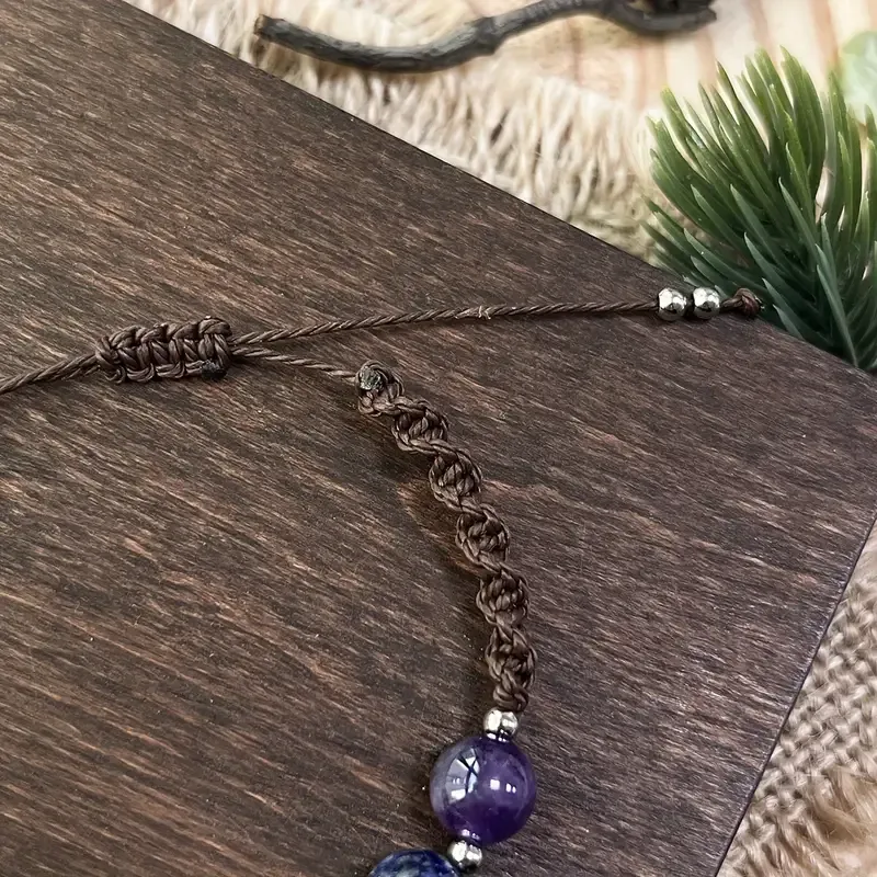 Браслет «7 чакр» 8 мм – натуральные камни, шамбала, регулируемый Киев - изображение 2