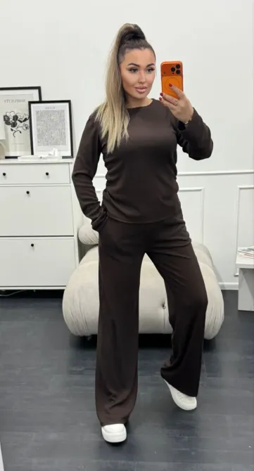 Костюм двійка — лонгслів з драпіруванням + брюки Одеса - фото 16