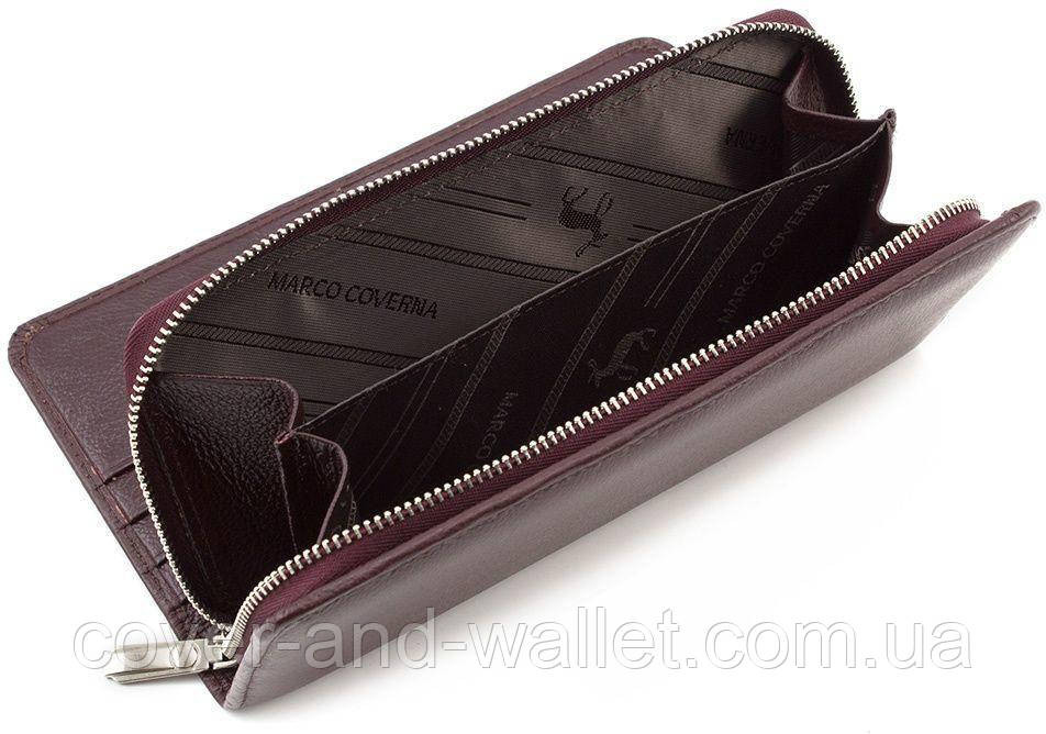 Вместительный женский кошелек на молнии коричневого цвета Marco Coverna MC 6056 Киев - изображение 4