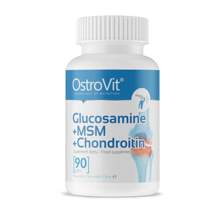 Хондропротектор OstroVit Glucosamine + MSM + Chondroitin 90 tabs Луцк - изображение 1