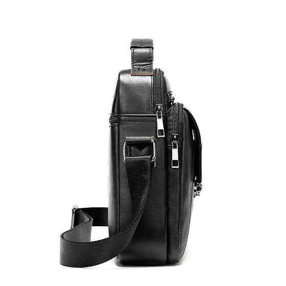 Сумка мужская из плотной кожи 14995 Vintage Черная Киев