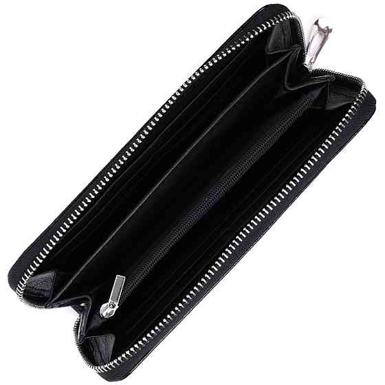 Лакированный женский кошелек на молнии Черный (ST Leather) Киев