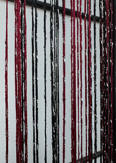 Штори-нитки "Кісея" з люрексом Бордовий з чорним 300х300см 1 шт (61-084) Київ - фото 8