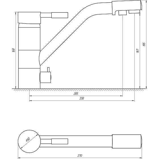 Змішувач для кухні під осмос Globus Lux LAZER GLLR-0555-10-BB (000011154) Київ