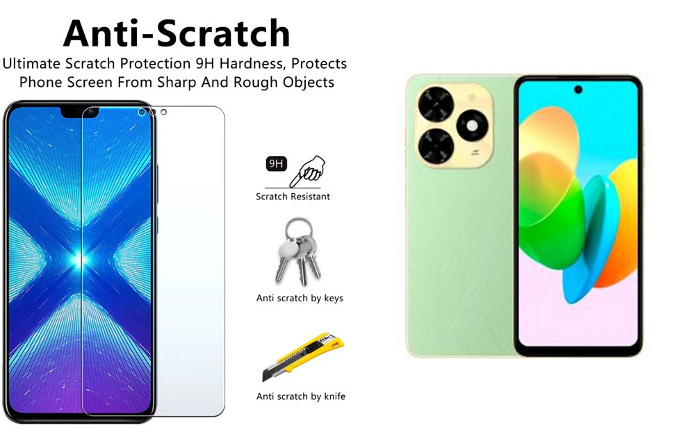 Защитное стекло NeoGlass для Tecno Spark 20, Spark 20c, Spark 20 Pro, Spark 20 Pro+ – ультрапрозрачное и Киев - изображение 1
