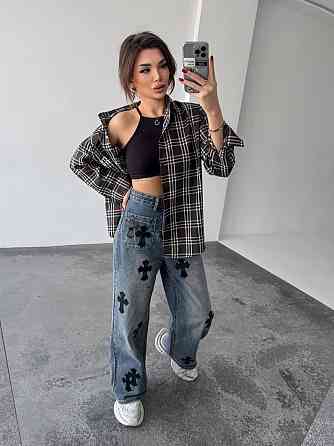 Жіноча картата сорочка (з накатом) 48-50, карта 34 Одеса