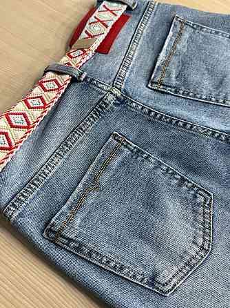 Джинсы женские Dragon 8325 палаццо ровные с поясом стрейчевые голубые, голубой, 28, 28, 74 см, 100 см Киев