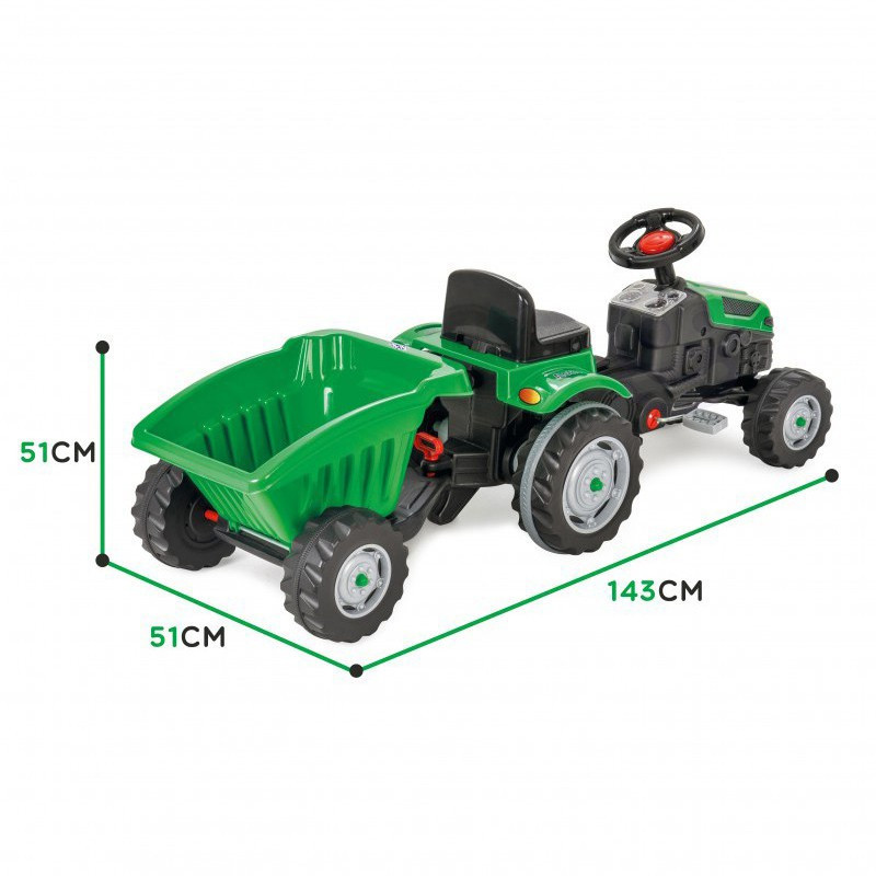 Дитячий педальний трактор з причепом Woopie MAX 28286 на педалях для дітей Київ - фото 4