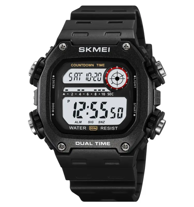 Часы мужские спортивные наручные Skmei 2126 (Черный с белым) Винница - изображение 1