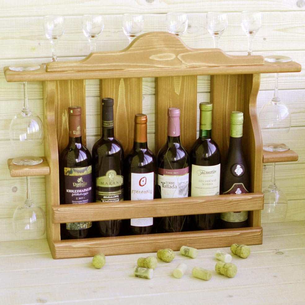 Настінна винна полиця "Івакура" сієна Миколаїв - фото 1