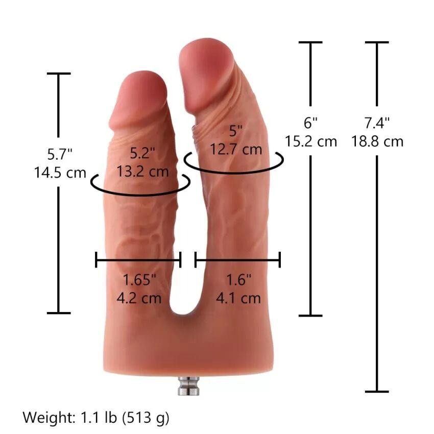 Подвійний фалоімітатор для секс-машин Hismith Silicone Double Penetrator Dildo, система KlicLok Sex Aura Київ - фото 2