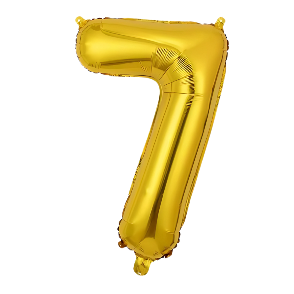 Воздушный шар в виде цифры 7 золотой,32 дюйма, фольгированый, праздничный для дня рождения, годовщин юбилеев Каменец-Подольский - изображение 2